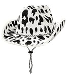 A Beistle Creation Men's Beistle Cow Print Cowboy Hat, White/Black, Cow Print Cowboy Hat UK