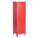 Bakaji Armoire de vestiaire en métal avec fermeture à clé, 3 compartiments intérieurs, dimensions 138 x 38,5 x 38,5 cm (rouge)