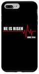 Coque pour iPhone 7 Plus/8 Plus He is Risen – Jesus Heartbeat Pulse Christian Faith EKG