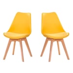 Lot de Deux Chaises Scandinave VLSY Jaune