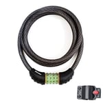 MASTER LOCK Cable Antivol Vélo [1,8 m Câble] [Combinaison] [Extérieur] [Support Fixation Vélo] 8190EURDPRO - Idéal pour Vélo, Vélo Electrique, Skateboard, Poussettes, Tondeuses et autres Equipements