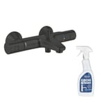 Mitigeur bain douche thermostatique GROHE Precision Start noir + nettoyant GrohClean