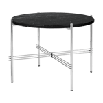 GUBI TS coffee table polished steel Ø55 Black marquina marble