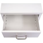 [JAMAIS UTILISÉ] Caisson à roulettes Boston T851, armoire à tiroirs, en acier, 48x28x41cm, 4 tiroirs, blanc