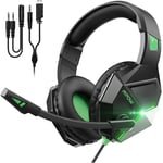 Mpow Wired Headphone Over-ear Black Headset Rotatable Mic For PC PS5 XBOX Mobile