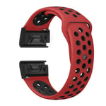 Garmin Fenix 5X / Fenix 3 tvåfärgat klockband av silikon - Röd / Svart