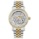 Ingersoll The Herald Mens 40mm Automatic Watch with Skeleton Dial and Two Tone Silver/Gold Bracelet Strap