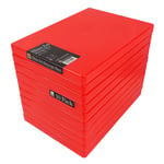 WestonBoxes A4 Slim Plastic Presentation or Storage Boxes with lids for A4 Paper and Card (Red, Pack of 10)