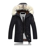 Doudoune Homme De Marque Épaissir Chaude Parka Duvet De Canard Blanc À Capuche Col De Fourrure Manteau Hommes -Zs307139