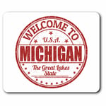 Computer Mouse Mat - Michigan USA The Great Lakes Stamp Office Gift #5800