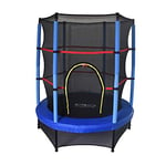 Outdoor Toys Trampoline Extérieur pour Enfant Happy Jump Blue Ø140 cm avec Filet de Sécurité