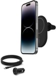 Belkin BoostCharge Wireless Charger, Magnetic Car Charger, Phone Mount Holder C