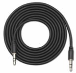 Cable Stereo Jack 3.5mm Male/Male Prise AUX Universel Extension Câble 1.5m Noir