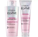 L'Oreal Elvive Glycolic Gloss shampoo &conditioner.