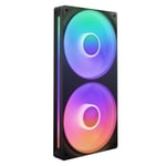 NZXT F240 RGB Core - 240mm Single-Frame Fan Unit with 2 x 120mm RGB Fans - Speed & Lighting Control - High Static Pressure & Airflow - Fluid Dynamic Bearings - 8 aRGB LEDs Per Fan - Black