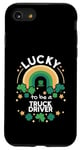 Coque pour iPhone SE (2020) / 7 / 8 St Patrick's Day Lucky Truck Driver Job Trèfle irlandais