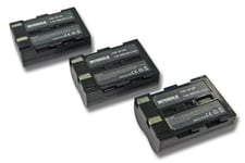 INTENSILO 3x Li-Ion Batterie 1900mAh (7.4V) pour appareil photo, caméscope, caméra vidéo Konica Minolta Dimage A1, A2 comme NP-400, D-Li50, BP-21.