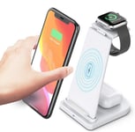 Station De Charge Sans Fil 3 En 1 Pour Iphone Apple Watch Air Pods Samsung Huawei Xiaomi