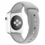 Apple Watch Series 4 44mm kaksoispinninen silikoninen kellonauha - Harmaa Hopea/Harmaa