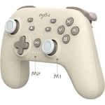 PXN P50 Manette Switch Sans Fil avec Macro Boutons, Vibrations, Gyroscope, APP, Turbo et NFC, pour Nintendo Switch&PC - Brun