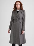 Hobbs Sian Wool Blend Coat, Black/Ivory