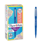 Paper Mate Flair Felt Tip Pens | Medium Point (0.7 mm) Writing Pens | Blue Pens | for Writing, Drawing & Sketching | 12 Count