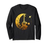 Cottagecore Acoustic Guitar With Moon Sun And Stars Long Sleeve T-Shirt