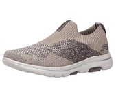 Skechers Homme Gowalk 5 Merrit Chaussures de Course en Tricot Stretch à Enfiler Basket, Kaki, 44 EU