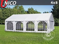 Partytelt UNICO 4x8m, Hvit