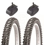 2 Bicycle Tyres Bike Tires - Mountain Bike - 26 x 1.95 - With Schrader Tubes