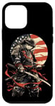 iPhone 12 mini Cat Samurai American Flag Samurai Cat Art Patriotic Cat Case