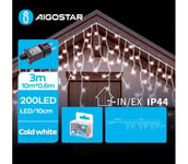 Aigostar - LED-ulkojouluketju 200xLED/8 toiminnot 13x0,6m IP44 kylmänvalkoinen