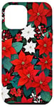 Coque pour iPhone 14 Plus Red Poinsettia Winter Christmas Botanical Xmas Flower