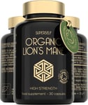 Organic Lions Mane Supplement - 1800mg Lion's Capsules High Strength -...