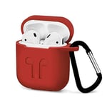 Etui souple en gel TPU pour boitier Apple Airpods coloris rouge