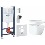 Grohe - Solido - Set de bâti-support avec accessoires, cuvette Euro Ceramic et abattant softclose, plaque de déclenchement Skate Cosmopolitan, chrome