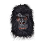 Bristol Novelty Unisex Vuxen Latex Gorilla Mask Med Hår En Black One Size