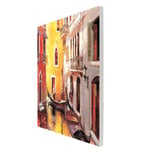 Venice Morning Tile Plaque Sign Wall Art Riding Gondola Brent Heighton 20x20cm