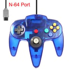 Bleu Transparent Manche De Jeu N64 Avect Câble Long, Joystick Pour Jeux Vidéo Classiques Sur Console Nintendo 64, Compatible Avec Ns Switch, Nouveauté