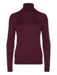 Silk-Blend Turtleneck Sweater Tops Knitwear Turtleneck Burgundy Lauren Ralph Lauren