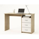 Bureau droit 3 tiroirs 1 niche L123cm ARISTOTE  