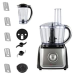 SQ Professional Blitz 2in1 Electric Food Processor - 700W Multifunction Blender-Chopper-Grinder (Black/Silver)