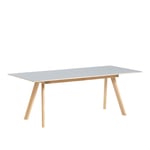 HAY - CPH30 2.0 Extendable Table Lacquered Oak Frame L200 X W90 X H74  Grey Linoleum Tabletop Lacquered Edge - Matbord - Ronan & Erwan Bouroullec - Grå - Trä