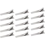 50-pack DIY lockar för lockar, frisör dubbla stift lockar silver metall alligator klämmor metall krokodil alligator hårklämmor för Salo