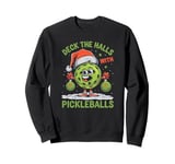 Deck The Halls With Pickleballs Christmas Santa Sweatshirt