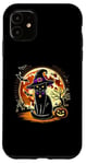 Coque pour iPhone 11 Chat noir sorcière chat vintage effrayant Halloween chat