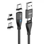 ENKAY Kabel 6-in-1 USB-A/USB-C till Lightning/Micro USB/USB-C 100W 2m Svart