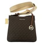 MICHAEL KORS Handbag | Brown Logo Crossbody XBody Bag (With MK Charm)