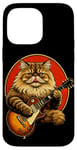 iPhone 14 Pro Max Cat playing guitar vintage old school Rock Fan cat Lover Case