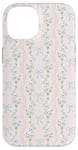 Coque pour iPhone 14 Joli nœud bleu clair floral fleur rose douce fille Coquette